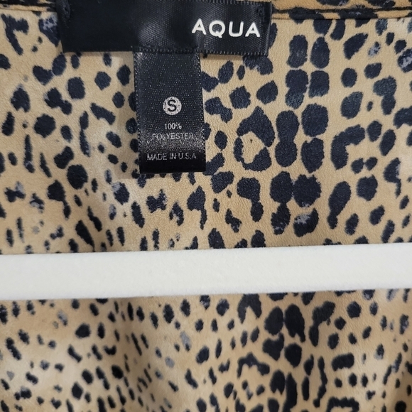 Aqua Cheetah Print Faux Wrap Dress - Picture 5 of 5